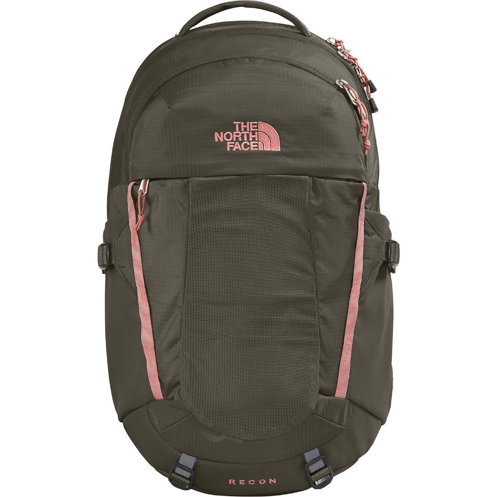 THE NORTH FACE Recon Womens Backpack/Bookbag 30L NEW $109 Taupe Green/Rose Pink